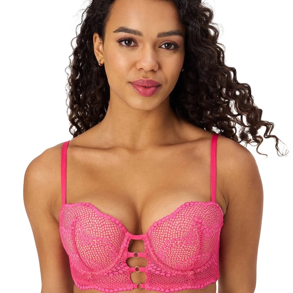 Adored by Adore Me Womens Morgan Natural Lift Lace Push Up Bra
